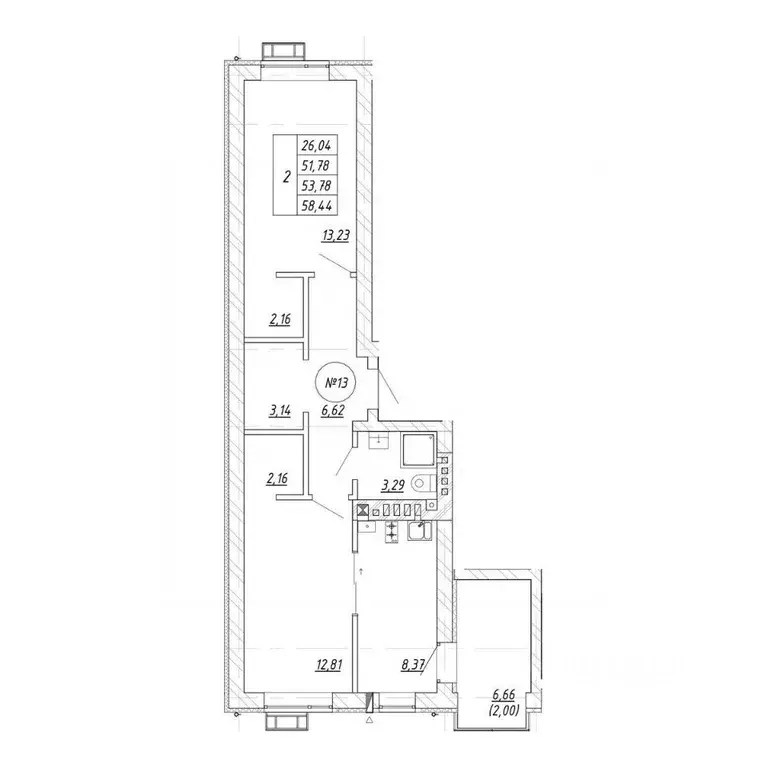 2-к кв. Калининградская область, Зеленоградск  (53.78 м) - Фото 2