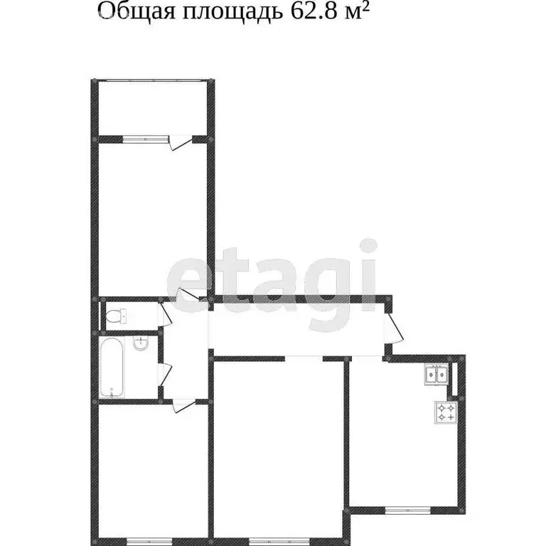 3-комнатная квартира: Калининград, Нарвская улица, 65 (62 м) - Фото 0