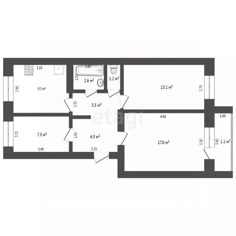 3-к кв. Татарстан, Менделеевский район, с. Ижевка Юбилейная ул., 1 ... - Фото 2