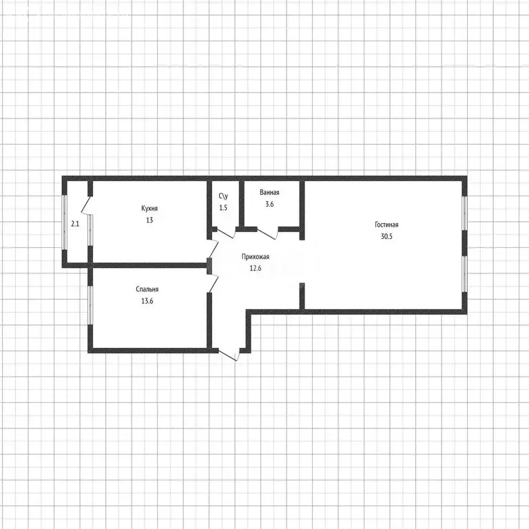 2-комнатная квартира: Махачкала, улица Ахульго, 39к2 (76 м) - Фото 1