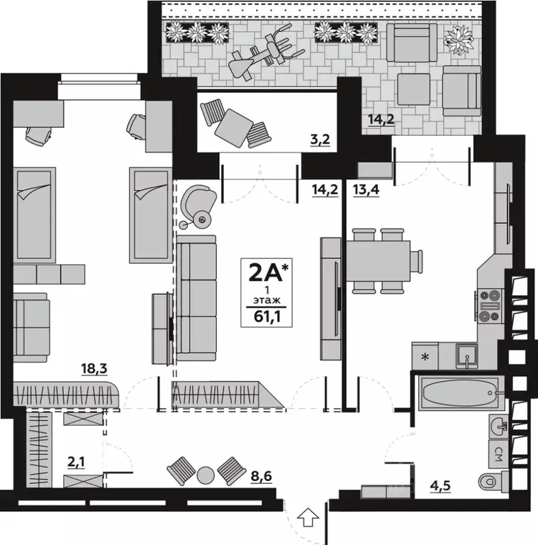 2-к кв. Волгоградская область, Волгоград пос. Ангарский, ул. ... - Фото 1