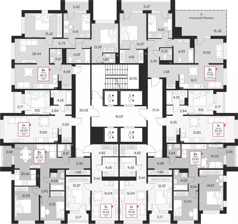 1-к кв. Ханты-Мансийский АО, Сургут 37-й мкр,  (43.09 м) - Фото 1