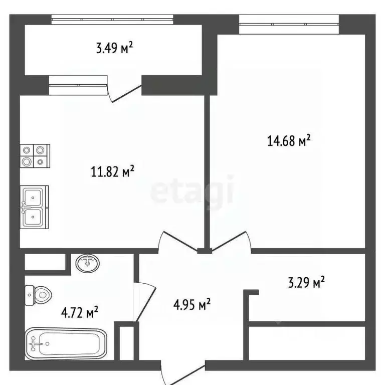 1-к кв. Ростовская область, Ростов-на-Дону ул. Города Волос, 119 (40.0 ... - Фото 2