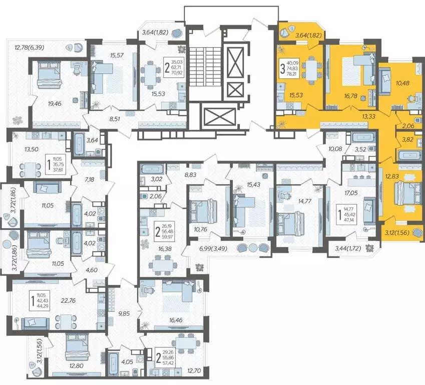 3-комнатная квартира: Краснодар, Уральская улица, 87/7 (78.21 м) - Фото 2