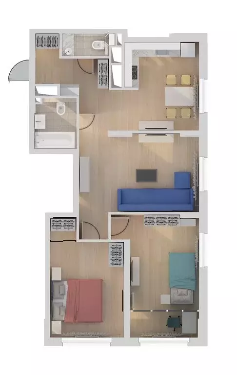 3-комнатная квартира: Нижний Новгород, улица Сергея Акимова, 50 (68.6 ... - Фото 2