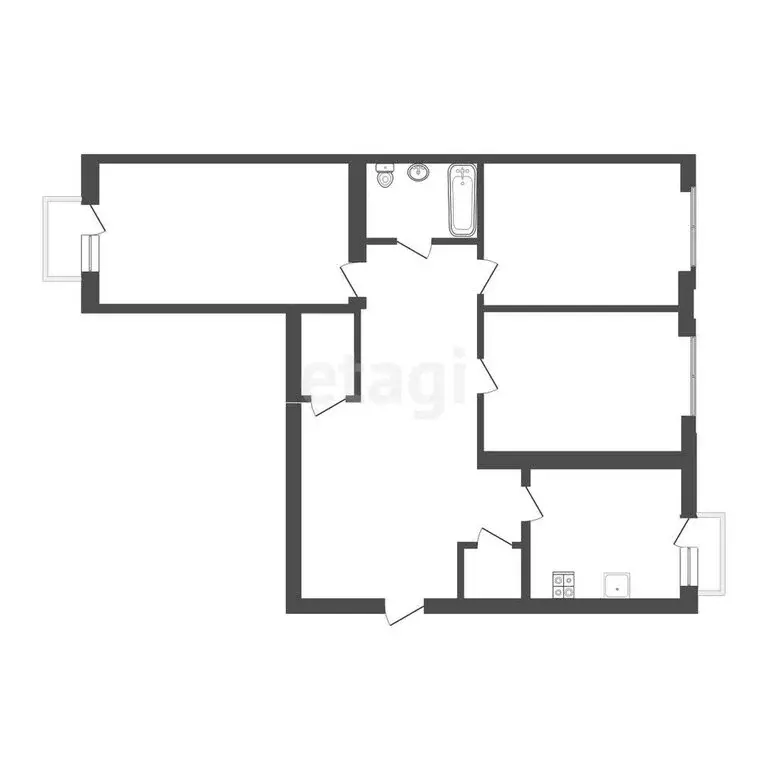 3-комнатная квартира: Нальчик, улица Кирова, 331/13 (65.3 м) - Фото 0