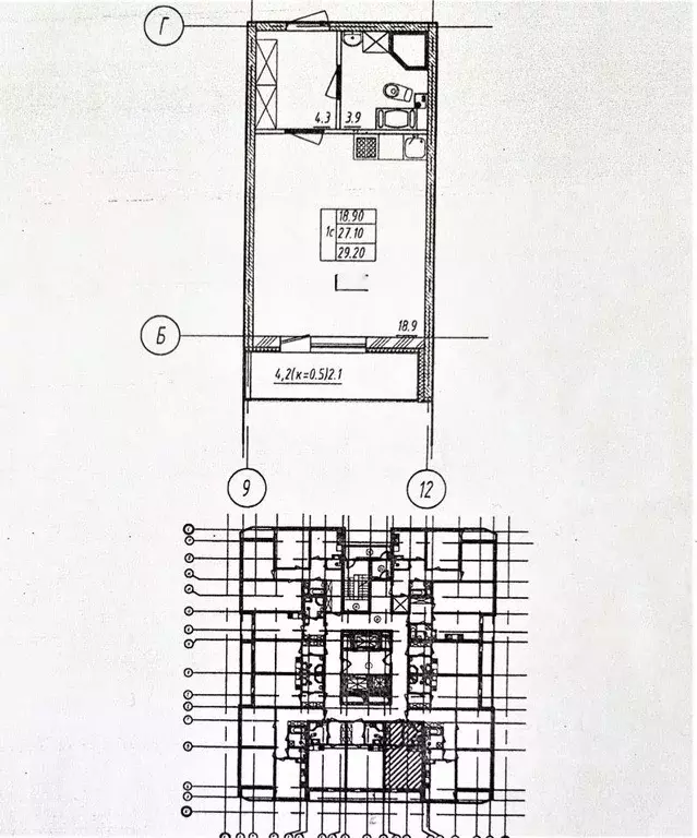 Квартира, студия, 29.2 м - Фото 1