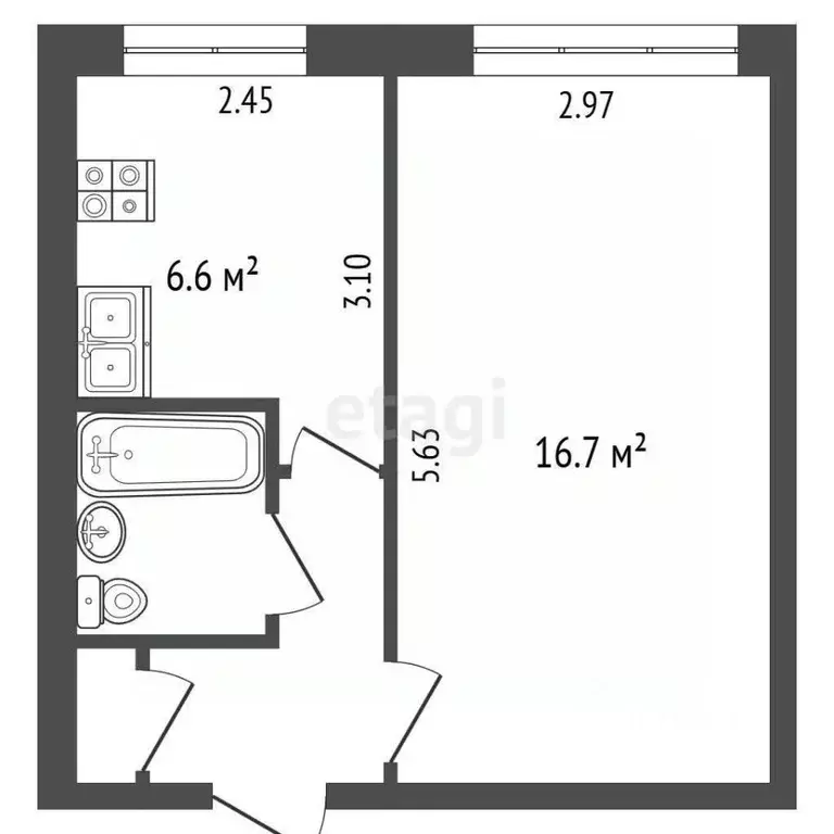 1-к кв. Вологодская область, Вологда Молочное пгт, Парковая ул., 8 ... - Фото 2