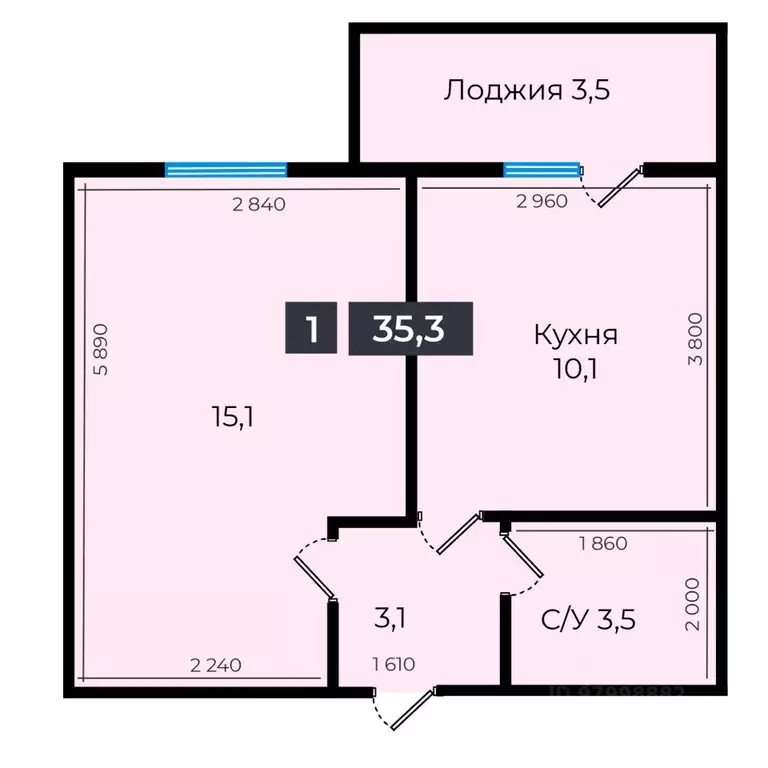 1-к кв. Ставропольский край, Ставрополь ул. Южный обход, 53Б (35.3 м) - Фото 1