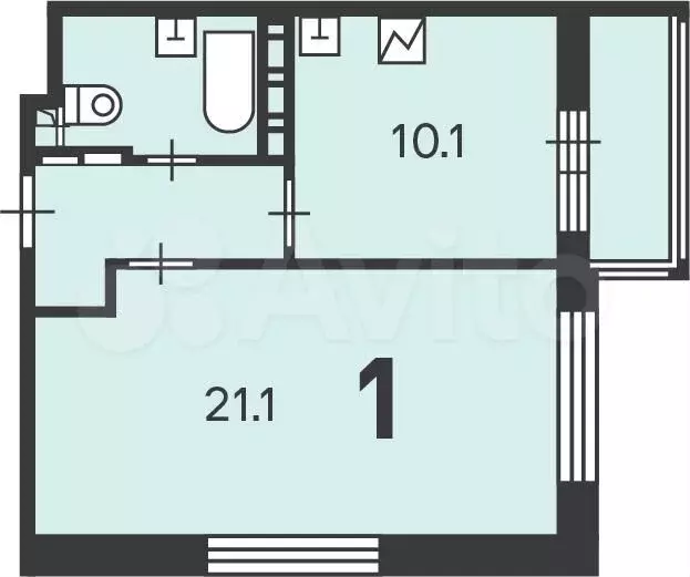 Аукцион: 1-к. квартира, 39,8 м, 23/23 эт. - Фото 1