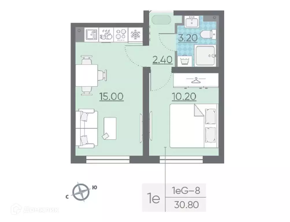 Продаётся 1-к квартира, 30.6 м - Фото 0