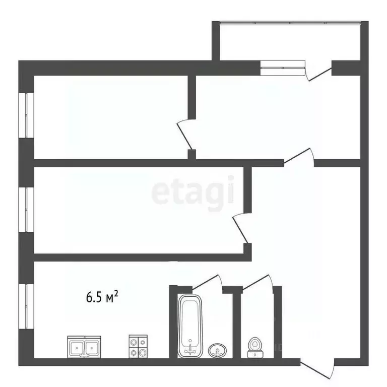 3-к кв. Тамбовская область, Тамбов Советская ул., 113 (50.2 м) - Фото 1