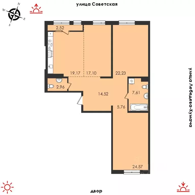 3-к кв. Иркутская область, Иркутск Советская ул., 31/2 (116.44 м) - Фото 0