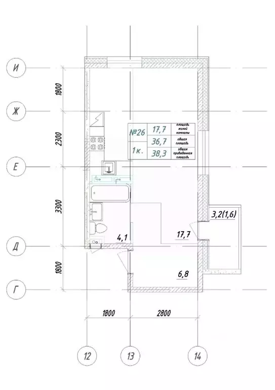 1-к кв. Приморский край, Большой Камень ул. Ленина, 14 (38.3 м) - Фото 1