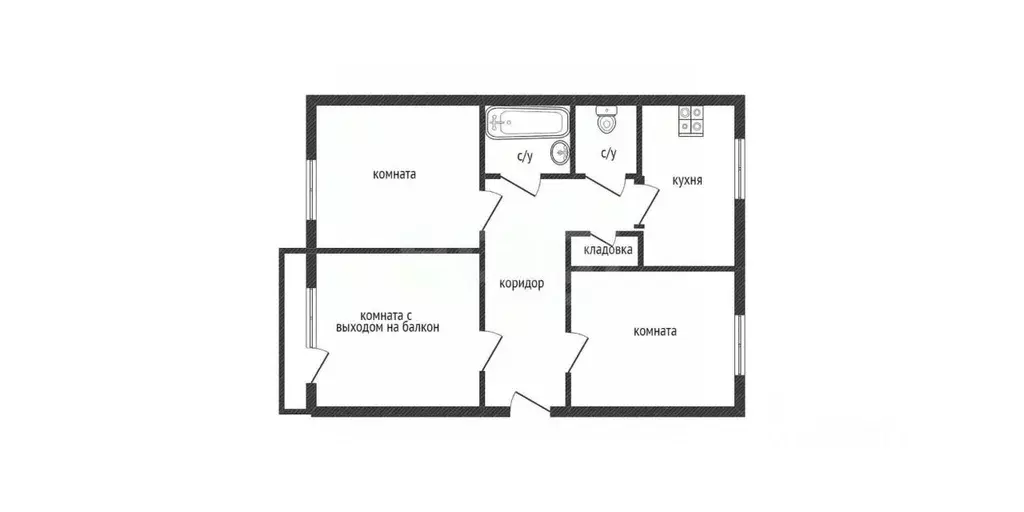3-к кв. Смоленская область, Ярцево ул. Максима Горького, 14 (62.8 м) - Фото 1