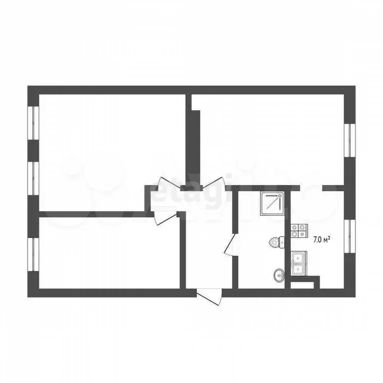 3-к. квартира, 67,1 м, 3/4 эт. - Фото 0