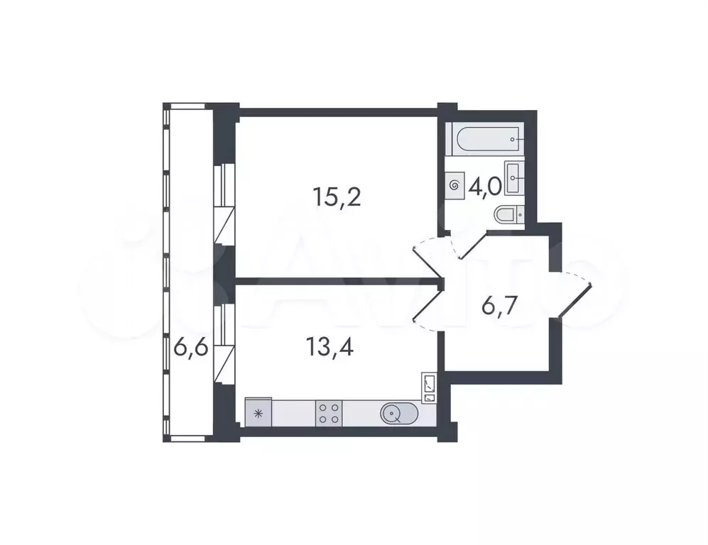 1-к. квартира, 45,9 м, 5/16 эт. - Фото 0