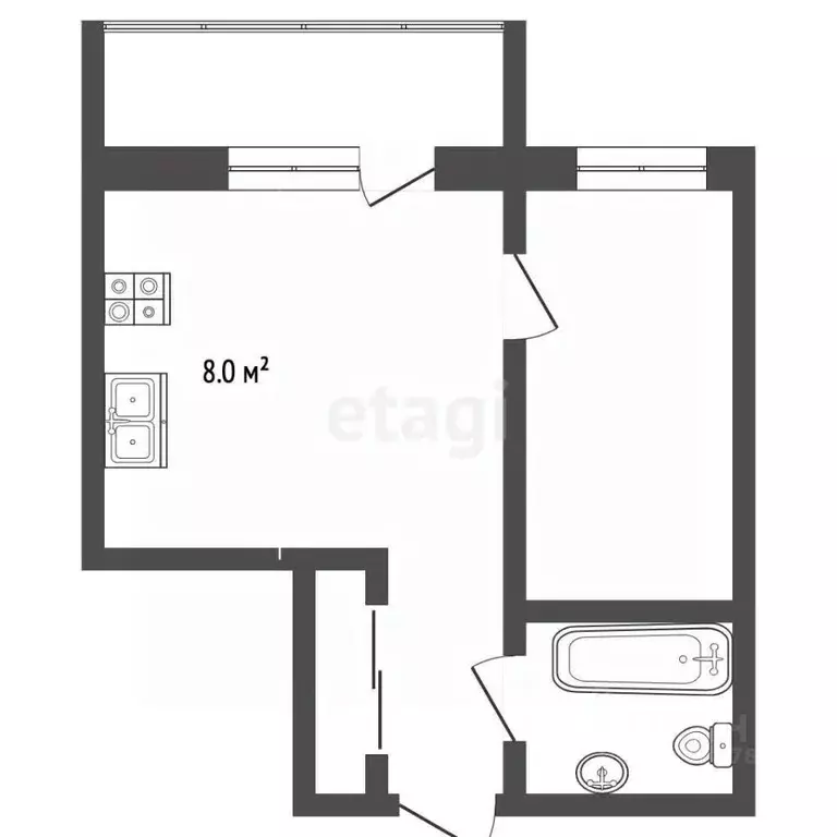 Студия Ханты-Мансийский АО, Ханты-Мансийск ул. Строителей, 113 (31.7 ... - Фото 2