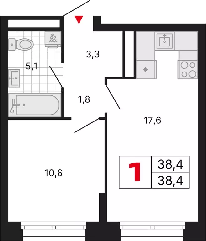 1-комнатная квартира: Москва, ЖК Бестселлер (38.4 м) - Фото 1