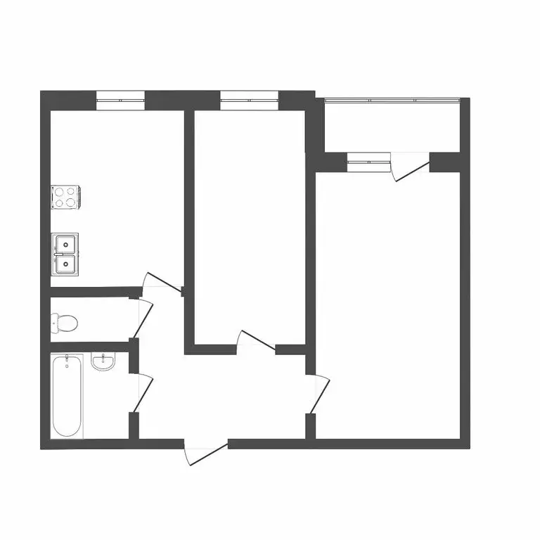 2-комнатная квартира: Тюмень, Заречный проезд, 12 (44.5 м) - Фото 1