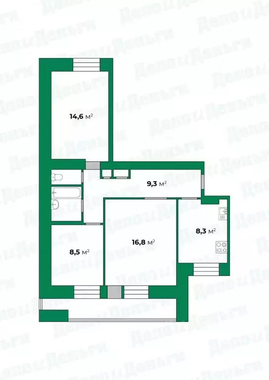 3-к кв. Кировская область, Киров ул. Кольцова, 22 (65.0 м) - Фото 0