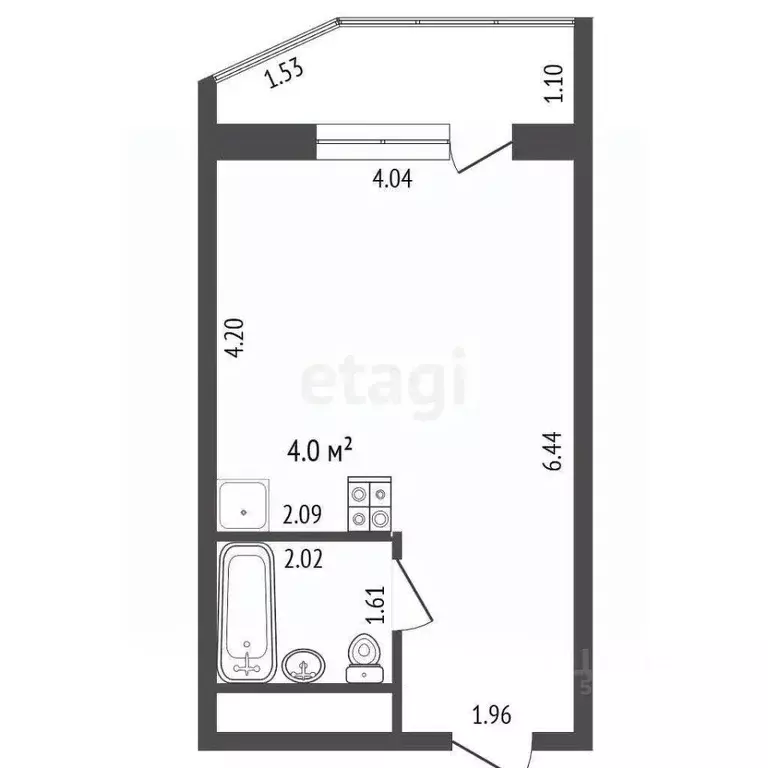 Студия Ростовская область, Ростов-на-Дону ул. Ткачева, 38с1 (26.5 м) - Фото 2