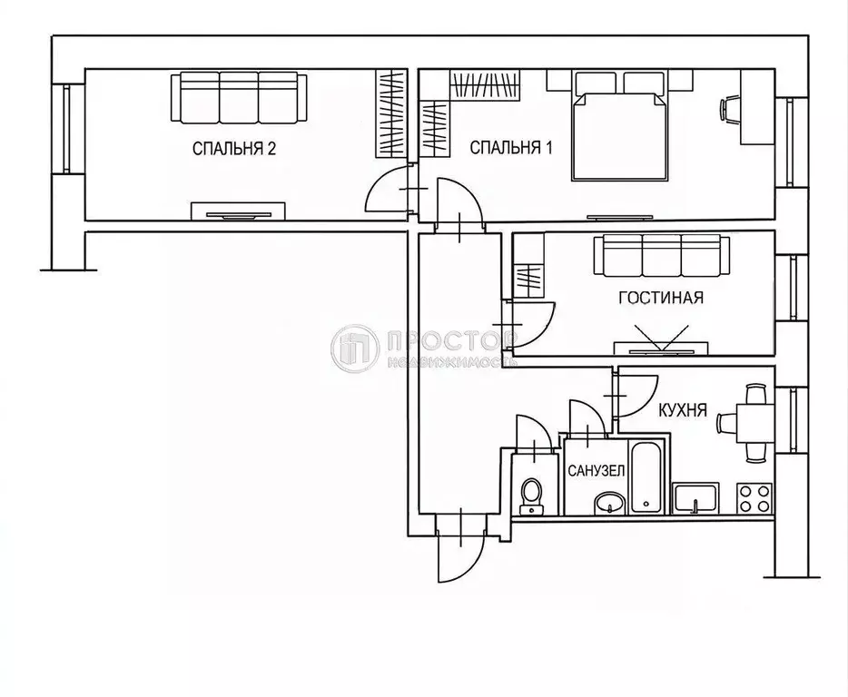 3-к кв. Московская область, Серебряные Пруды муниципальный округ, с. ... - Фото 2