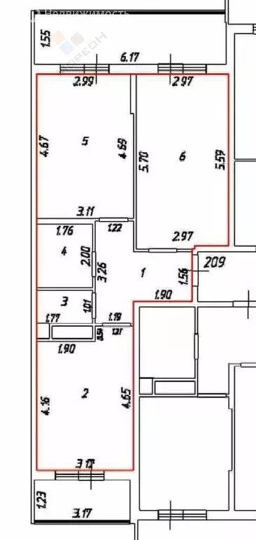 2-комнатная квартира: Знаменский, Природная улица, 10Бк5 (56.9 м) - Фото 0