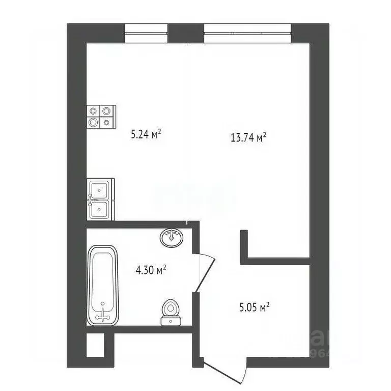 Студия Москва Дмитровское ш., 85С1 (28.03 м) - Фото 1