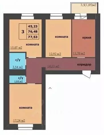 3-к кв. Ярославская область, Ярославль Ленинградский просп., 98/2 ... - Фото 1