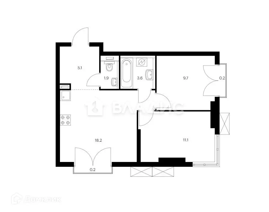 Продаётся 2-к квартира, 50 м - Фото 0