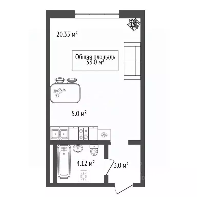 Студия Новосибирская область, Новосибирск ул. Татьяны Снежиной, 45 ... - Фото 2
