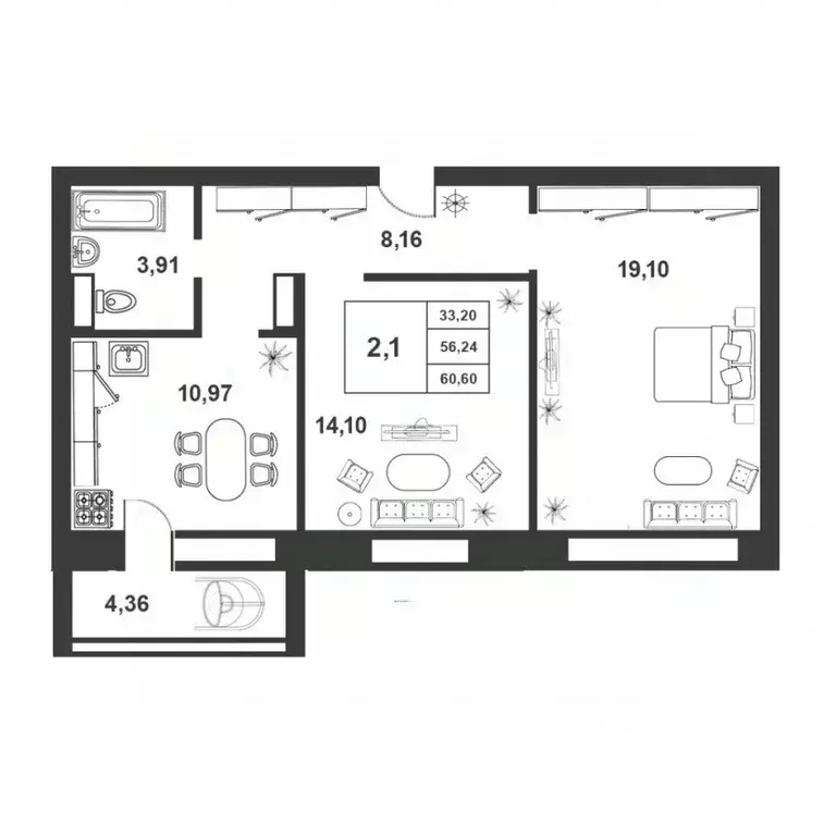 2-к кв. Новгородская область, Великий Новгород ул. Королева, 22к1 ... - Фото 0