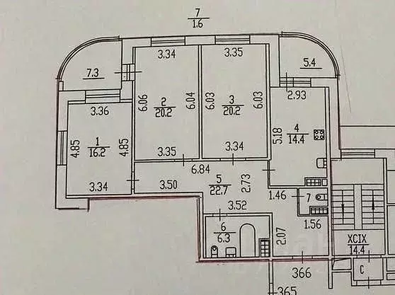 3-к кв. Санкт-Петербург просп. Космонавтов, 61к2 (101.6 м) - Фото 2