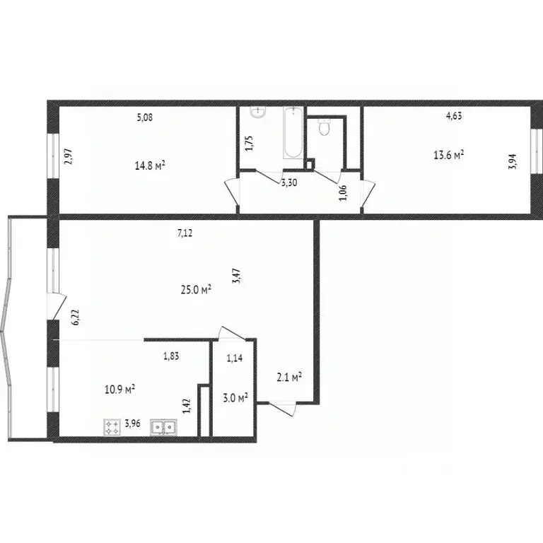 3-к кв. Кемеровская область, Кемерово Молодежный просп., 15 (62.8 м) - Фото 2