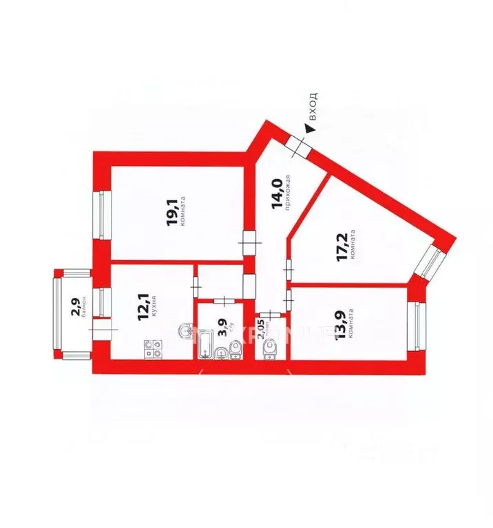 3-к кв. Санкт-Петербург, Санкт-Петербург, Петергоф ул. Парковая, 20к2 ... - Фото 2