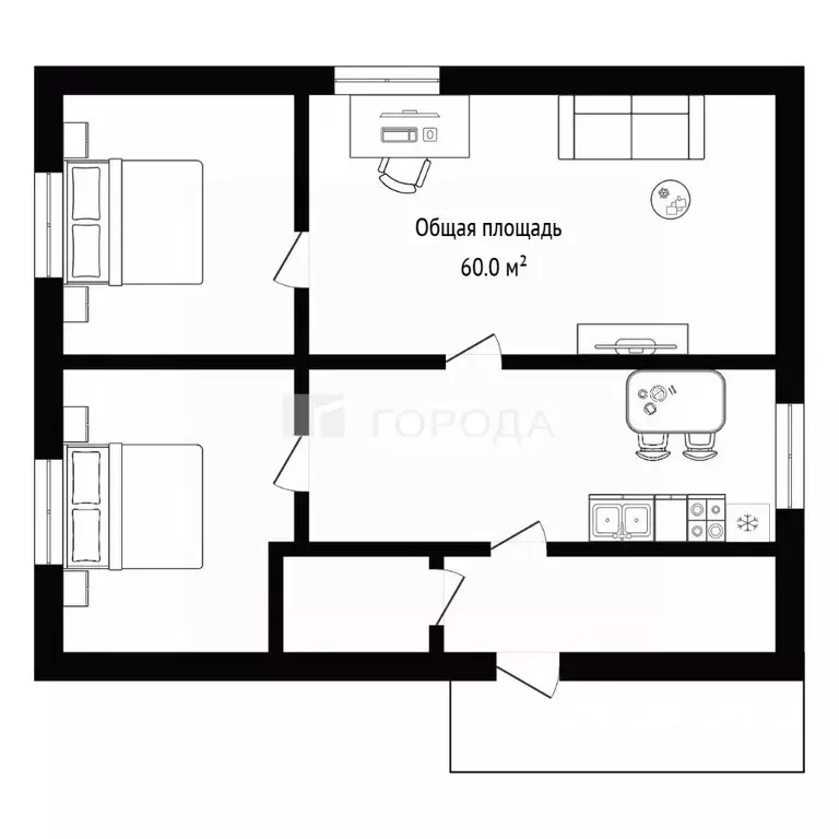 Дом в Новосибирская область, Коченевский район, с. Катково  (60 м) - Фото 2