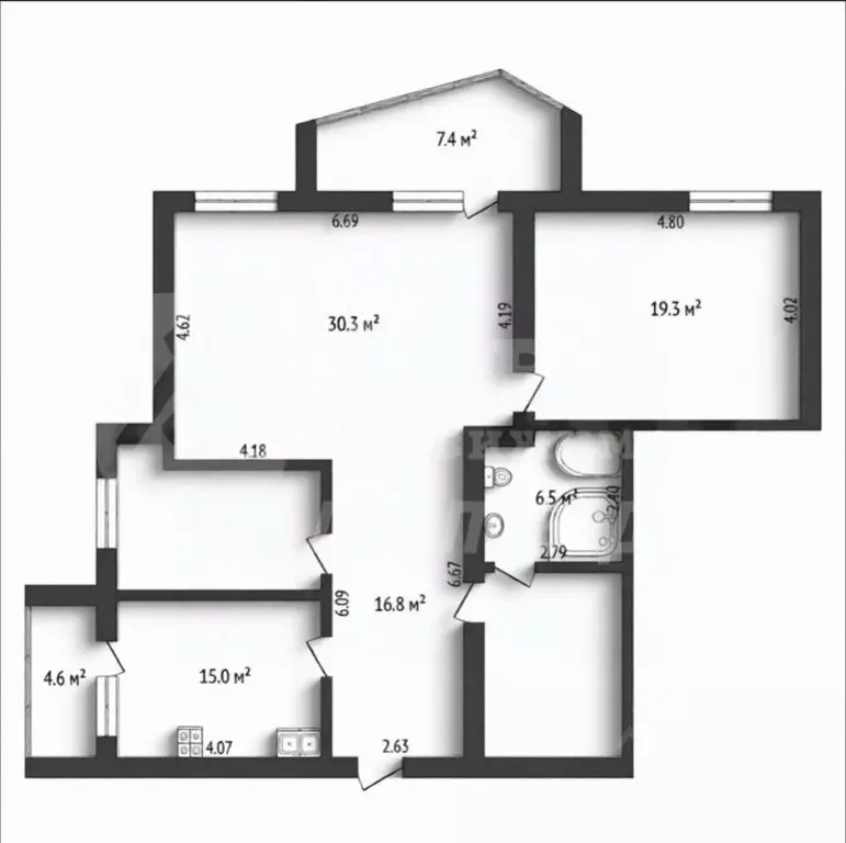 3-к кв. Тюменская область, Тюмень Олимпийская ул., 11 (115.0 м) - Фото 1