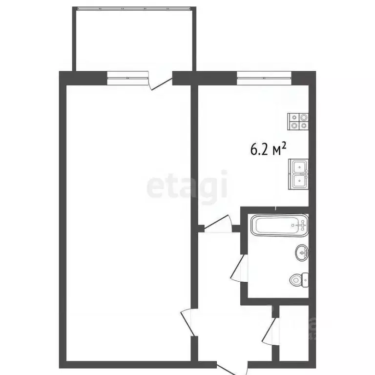 1-к кв. Архангельская область, Архангельск просп. Обводный Канал, 56 ... - Фото 2