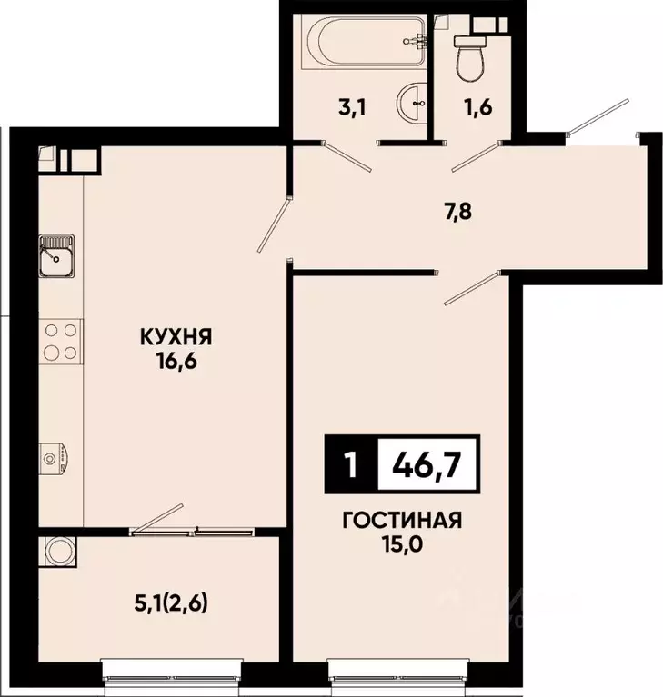 1-к кв. Ставропольский край, Кисловодск Моя Легенда жилой комплекс ... - Фото 1