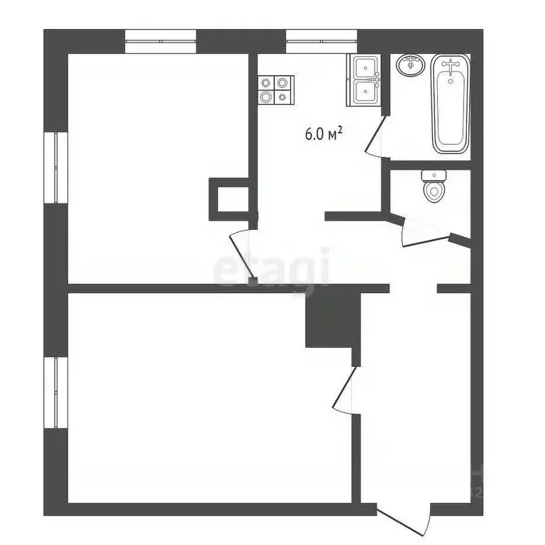 2-к кв. Владимирская область, Муром ул. Воровского, 99 (53.0 м) - Фото 1