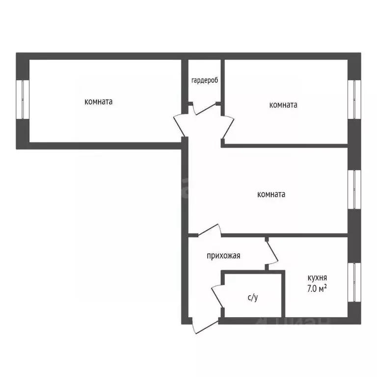 3-к кв. Красноярский край, Красноярск ул. Академгородок, 2 (58.4 м) - Фото 2