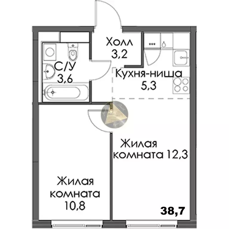 1-комнатная квартира: Санкт-Петербург, Лиговский проспект, 242 (38.7 ... - Фото 1