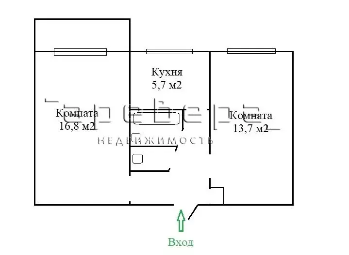 2-к кв. Красноярский край, Красноярск ул. Куйбышева, 95 (44.7 м) - Фото 0