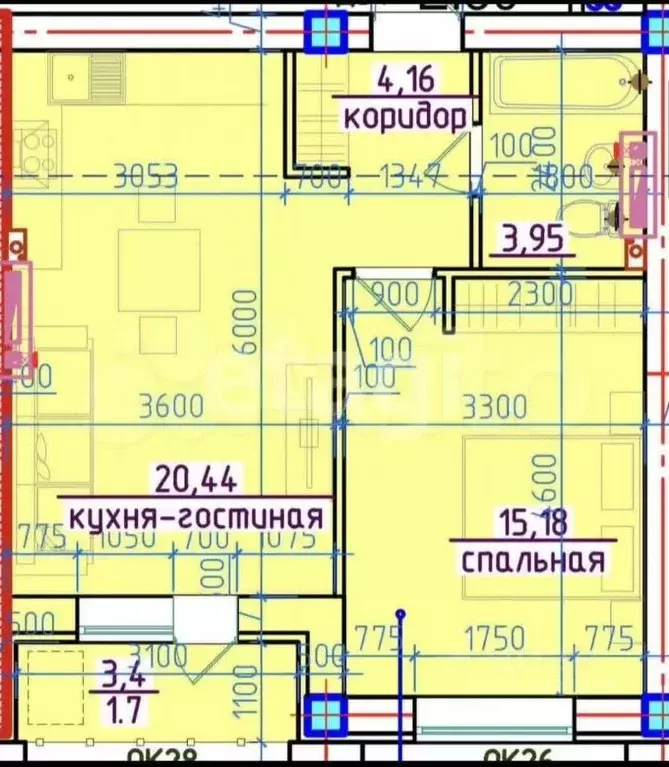 1-к кв. Северная Осетия, Владикавказ ул. Братьев Темировых, 69/1 (45.0 ... - Фото 1