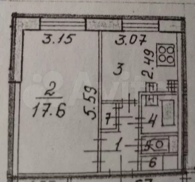 1-к. квартира, 33,4 м, 6/9 эт. - Фото 0