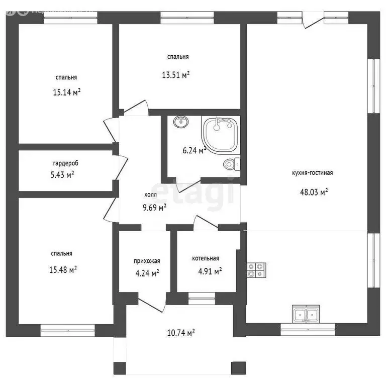 Дом в село Большая Шильна, Северная улица (122.7 м) - Фото 1