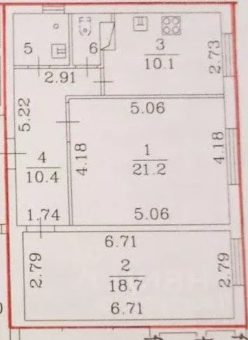 2-к кв. Санкт-Петербург Хасанская ул., 10к2 (65.1 м) - Фото 1