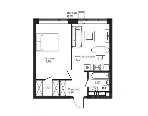 1-к кв. Ярославская область, Ярославский муниципальный округ, пос. ... - Фото 2