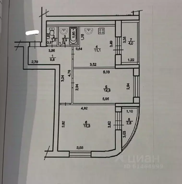 2-к кв. Башкортостан, Уфа Айская ул., 16 (62.0 м) - Фото 2